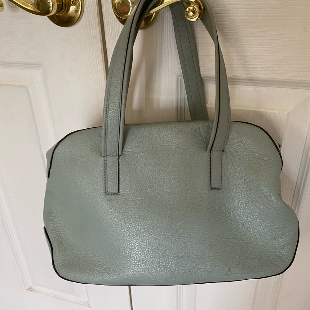 Elegant Gray Leather Handbag